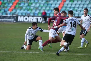 Telles y Ribeiro, en el duelo ante el Compostela / FOTO SALAMANCA24HORAS.COM
