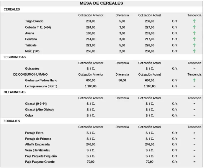 Mesa De Cereales Lonja 7 Septiembre 26