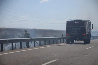 Movilización de varios medios por un incendio en plena A-62 | Andrea M