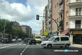 Accidente en el paseo de Canalejas. Fotografía de archivo.