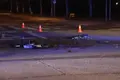 Policía Local en el lugar del accidente entre un turismo y una motocicleta