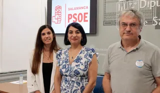 Miriam Tobal, Sara Sánchez y Fernando Rubio, PSOE Diputación