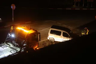 Accidente junto a la rotonda del Helmántico