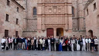 El rector Juan Manuel Corchado recibe a una delegación de estudiantes y profesores de la Institución Universitaria de Colombia
