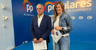 Los procuradores del Partido Popular por la provincia de Salamanca Carmen Sánchez Bellota y José María Sánchez
