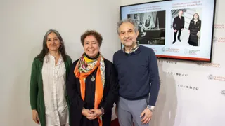 Yolanda Alonso y Eduardo Ponce presentan junto a la vicerrectora de Cultura, Matilde Olarte presentan los resultados de la investigación para su Trabajo de Fin de Máster y su tesis doctoral sobre Federico de Olmeda | Comunicación Universidad de Salamanca