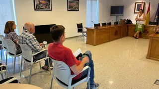 Un momento de la reunión en Peñaranda de la Mancomunidad sobre el programa de compostaje