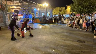 Un momento del mercado barroco en la Plaza de España de Peñaranda