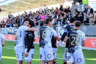 Unionistas celebra el gol de Rabadán en Lezama | FOTO UNIONISTAS CF