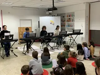 Un momento de la actuación de Copos de corchea