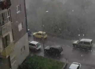 Fuerte tromba de agua sobre Béjar | METEOSALAMANCA (@METEOYAYI)