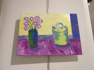 Exposición de participantes en el Taller de Artes Plásticas y Visuales de AVIVA