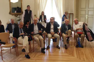 Carlos García Carbayo, acompañado de los presidentes de los jurados de los Premios de Novela y Poesía Ciudad de Salamanca, Luis Alberto de Cuenca y Antonio Colinas, presentan las obras ganadoras de este año