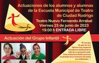 Cartel Escuela Municipal Teatro final de curso Ciudad Rodrigo.