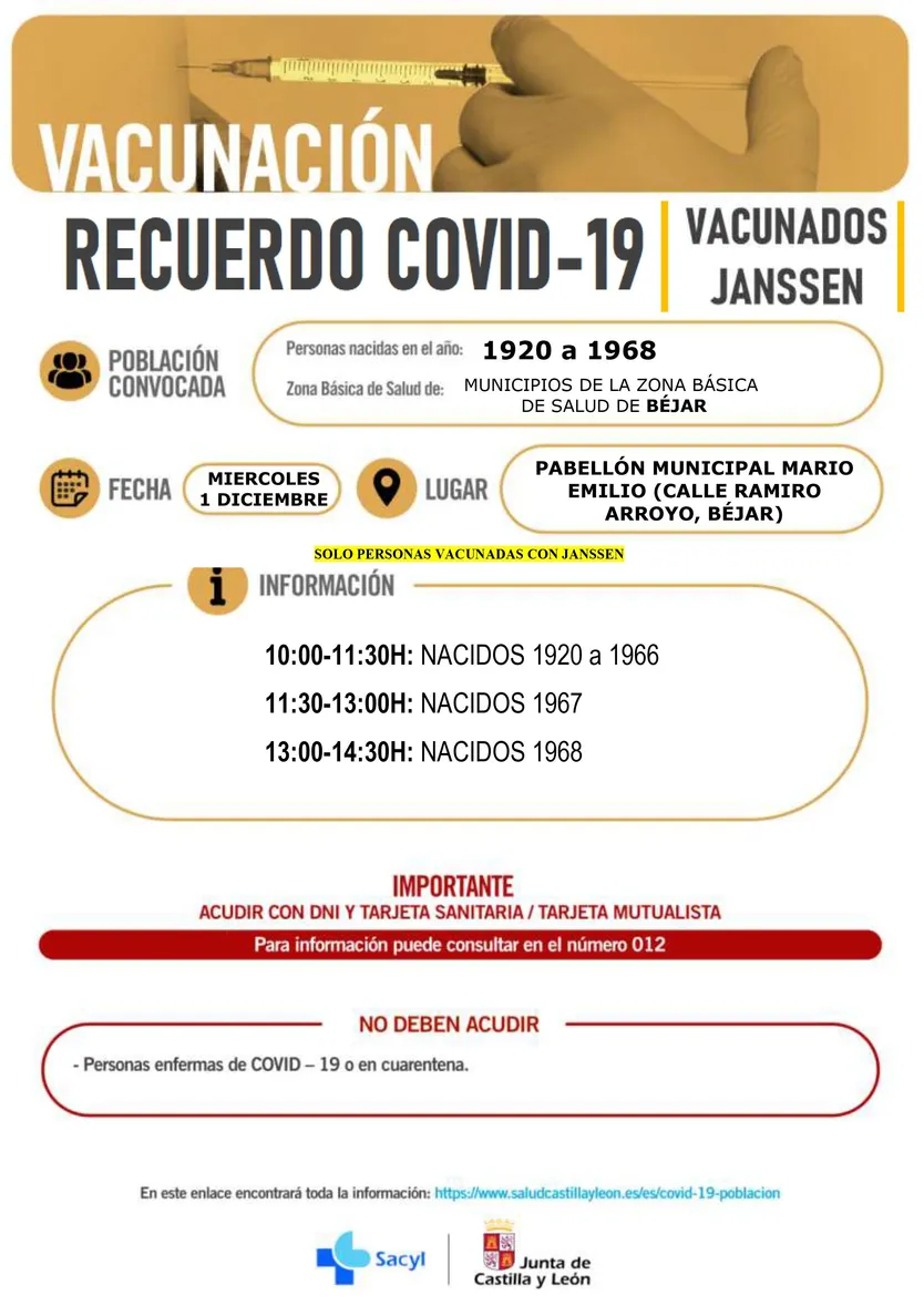 RECUERDO JANSSEN BEìJAR 1 DICIEMBRE