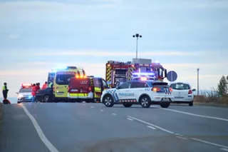 Accidente entre dos turismos en la carretera Valdelagua. Foto de archivo