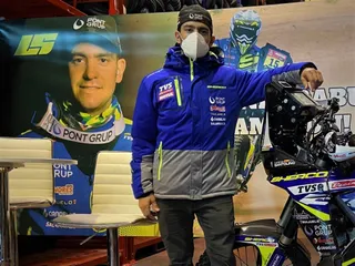 Lorenzo Santolino, en la rueda de prensa posterior a su regreso del Dakar 2021