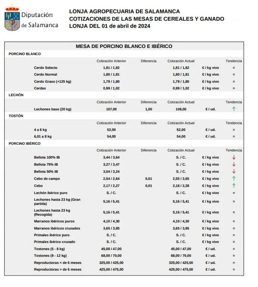 Mesa porcino lonja 1 abril 24