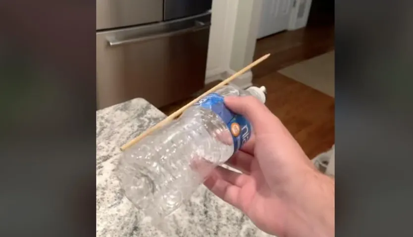 Forma en la que queda la botella antes de introducirla en la maceta