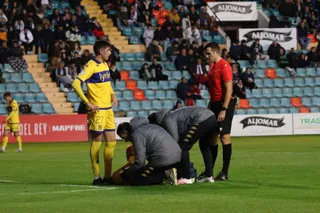 Álvaro Santiago, con el dorsal 27 en el estadio Helmántico