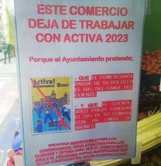 Cartel tarjeta Activa