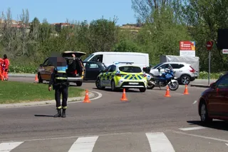 Accidente en la glorieta Leonardo da Vinci