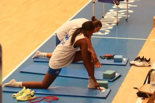 Vilaró y Lo, durante la primera sesión de entrenamiento / FOTO: SALAMANCA24HORAS.COM