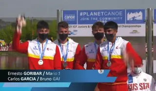 Mario Sánchez en el podio