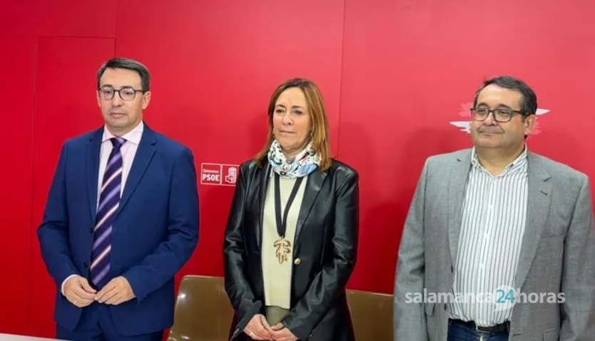 Los procuradores del PSOE por Salamanca, Fernando Pablos, Rosa Rubio y Juan Luis Cepa 