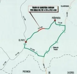 Corte de la carretera durante un mes