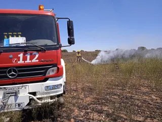 Incendio de rastrojos en Terradillos, junto a la urbanización Los Cisnes.