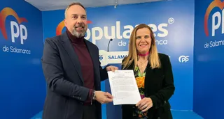 Los senadores del PP por la provincia de Salamanca, Esther del Brío y Bienvenido de Arriba.