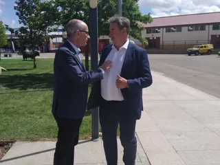José Antonio Sánchez, viceconsejero de la Comunidad de Madrid y Javier Iglesias en Salamaq