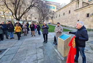 Acto de la Asociación Salamanca Memoria y Justicia en homenaje a los voluntarios de las brigadas internacionales presos en Salamanca