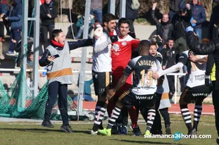 Brais y José Ángel celebran el pase de ronda ante el Deportivo en penaltis | FOTO SALAMANCA24HORAS.COM