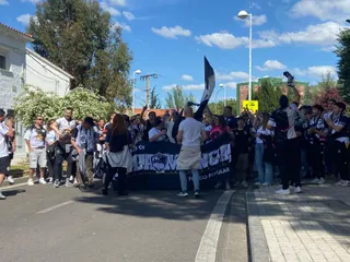 Corteo afición de Unionistas ante el Tarazona | FOTO SALAMANCA24HORAS.COM