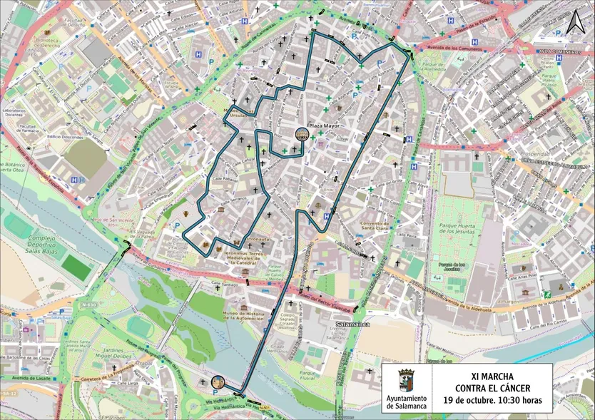 Cortes de tráfico por la marcha contra el cáncer en Salamanca
