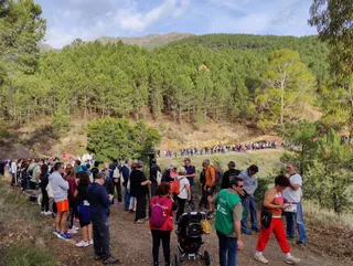 marcha solidaria en Herguijuela de la Sierra