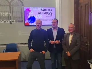 Alvaro Santamaría, David Mingo y Francisco Blanco presentan los talleres artísticos de la Fundación Venancio Blanco