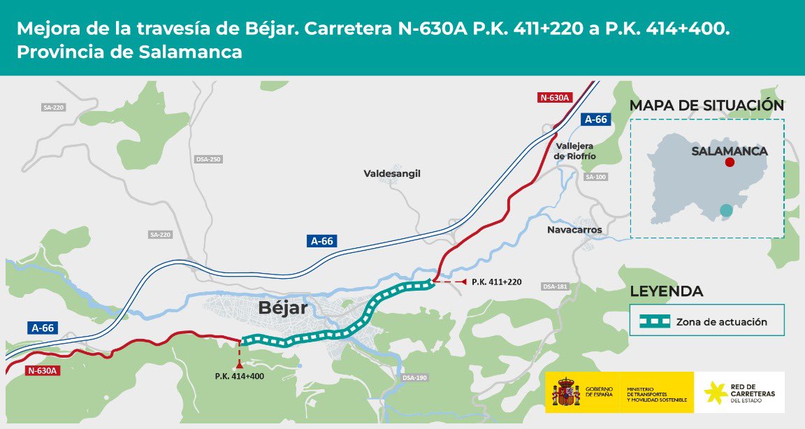 Proyecto De Trazado De La Nueva Travesía De Béjar (salamanca) En La N 630 a Con Una Inversión De 2,2 M&euro;