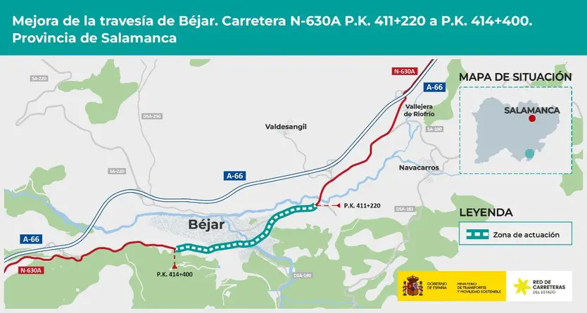 Proyecto De Trazado De La Nueva Travesía De Béjar (salamanca) En La N 630 a Con Una Inversión De 2,2 M€
