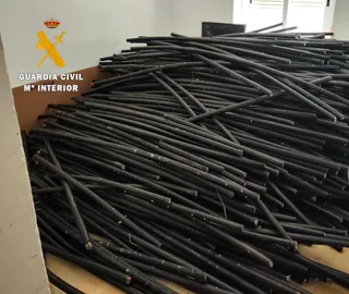 Imagen de archivo de cables de cobre incautados por la Guardia Civil de Salamanca