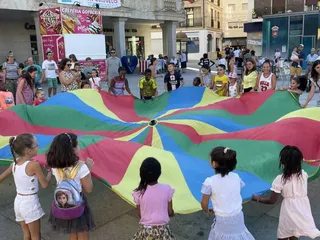 Juegos tradicionales y cabezudos en Guijuelo