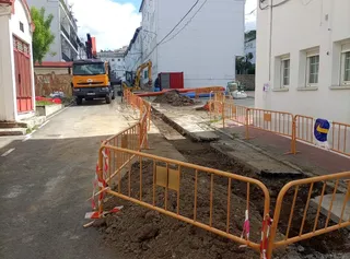 Obras calle Primero de Mayo en Béjar