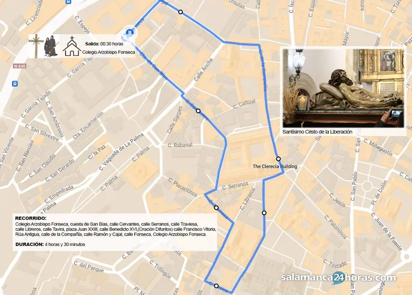 Recorrido de la Hermandad del Cristo del amor y de la paz 2025