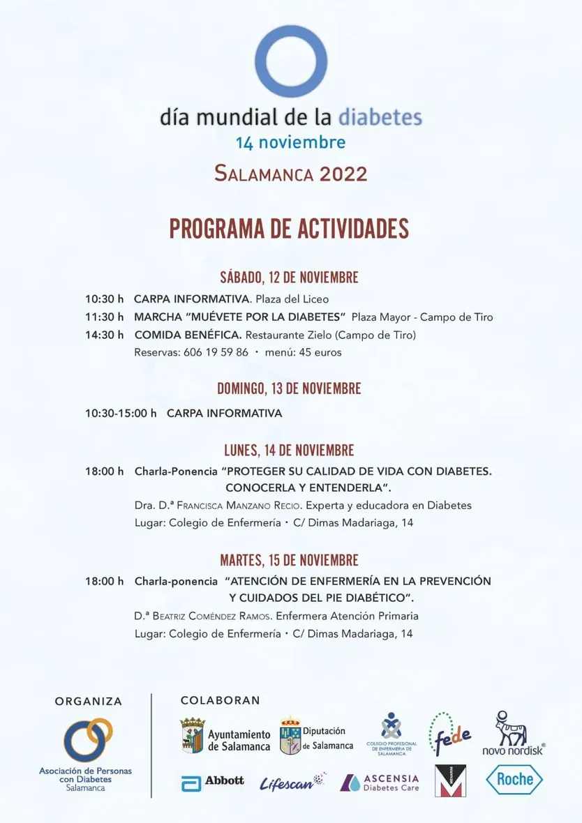 Cartel actividades diabetes