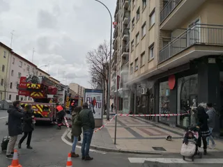 Imagen del incendio registrado en el Paseo de la Estación durante la mañana de este domingo, 20 de marzo | Salamanca 24 Horas
