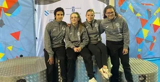 Equipo de halterofilia del CDUS en la Copa de la Reina