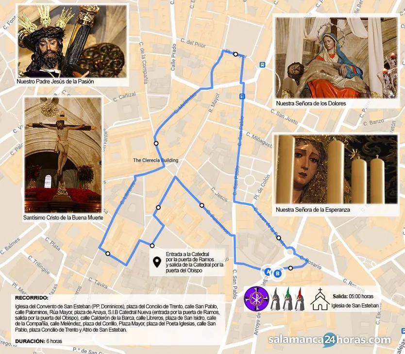 Recorrido de la procesión de la Esperanza 2025