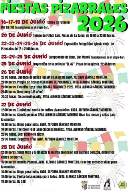 Programa de las Fiestas de Pizarrales | Asociaci&oacute;n de Vecinos Munibar